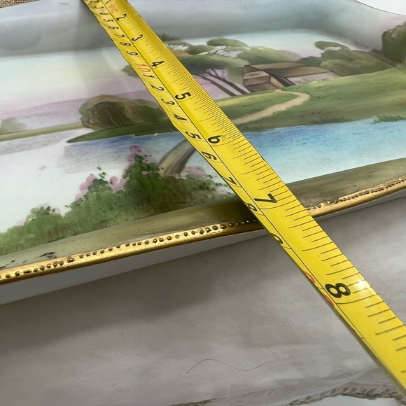 Handpainted Nippon farmhouse scenic tray - Picture 8 of 12